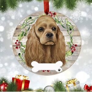 Cocker Spaniel Christmas Tree Ornament- NEW- DIY Personalize it!